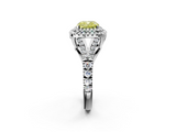 White gold Double Halo Fancy Yellow Cushion  Cut Diamond Split Shank Ring with Four Prong Setting_22