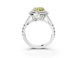 White gold Double Halo Fancy Yellow Heart Cut Diamond Split Shank Engagement Ring with Four-Prong Setting_30