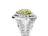 White gold Double Halo Fancy Yellow Heart Cut Diamond Split Shank Engagement Ring with Four-Prong Setting_32