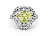 White gold Double Halo Fancy Yellow Heart  Cut Pave Split Shank Prong Set Ring_15