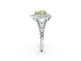 White gold Double Halo Fancy Yellow Heart  Cut Pave Split Shank Prong Set Ring_17