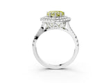 White gold Double Halo Fancy Yellow Heart  Cut Pave Split Shank Prong Set Ring_18