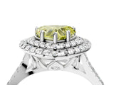 White gold Double Halo Fancy Yellow Heart  Cut Pave Split Shank Prong Set Ring_19
