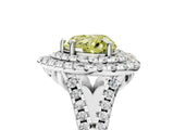 White gold Double Halo Fancy Yellow Heart  Cut Pave Split Shank Prong Set Ring_20