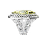 White gold Double Halo Fancy Yellow Marquise Cut Diamond Split Shank Engagement Ring with Four-Prong Setting_32