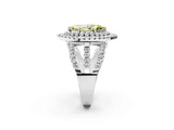 White gold Double Halo Fancy Yellow Marquise Cut Diamond Split Shank Pave Set Ring_5