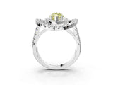 White gold Double Halo Fancy Yellow Marquise Cut Diamond Split Shank Prong Setting Ring_3