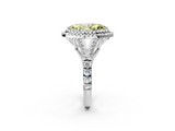 White gold Double Halo Fancy Yellow Marquise  Cut Diamond Split Shank Ring with Four Prong Setting_2