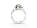 White gold Double Halo Fancy Yellow Marquise  Cut Diamond Split Shank Ring with Four Prong Setting_3