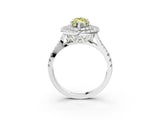 White gold Double Halo Fancy Yellow Marquise  Cut Pave Split Shank Prong Set Ring_18