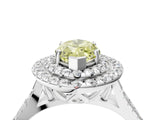 White gold Double Halo Fancy Yellow Marquise  Cut Pave Split Shank Prong Set Ring_19