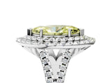 White gold Double Halo Fancy Yellow Marquise  Cut Pave Split Shank Prong Set Ring_20