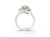 White gold Double Halo Fancy Yellow Marquise  Diamond Pave Band with Four-Prong Setting_19