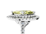 White gold Double Halo Fancy Yellow Marquise  Diamond Pave Band with Four-Prong Setting_22