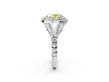 White gold Double Halo Fancy Yellow Oval Cut Diamond Split Shank Engagement Ring with Four-Prong Setting_29