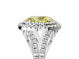 White gold Double Halo Fancy Yellow Oval Cut Diamond Split Shank Engagement Ring with Four-Prong Setting_32