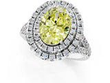 White gold Double Halo Fancy Yellow Oval  Cut Pave Split Shank Prong Set Ring_16