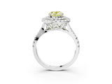 White gold Double Halo Fancy Yellow Oval  Cut Pave Split Shank Prong Set Ring_18