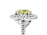 White gold Double Halo Fancy Yellow Oval  Diamond Pave Band with Four-Prong Setting_83