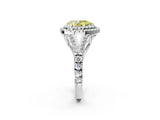 White gold Double Halo Fancy Yellow Pear Cut Diamond Split Shank Engagement Ring with Four-Prong Setting_29