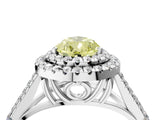 White gold Double Halo Fancy Yellow Pear Cut Diamond Split Shank Engagement Ring with Four-Prong Setting_31