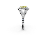 White gold Double Halo Fancy Yellow Pear  Cut Diamond Split Shank Ring with Four Prong Setting_19