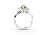 White gold Double Halo Fancy Yellow Pear  Cut Pave Split Shank Prong Set Ring_18