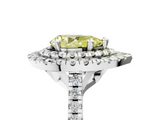 White gold Double Halo Fancy Yellow Pear  Diamond Pave Band with Four-Prong Setting_85