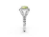 White gold Double Halo Fancy Yellow Princess Cut Diamond Split Shank Engagement Ring with Four-Prong Setting_29