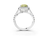 White gold Double Halo Fancy Yellow Princess Cut Diamond Split Shank Engagement Ring with Four-Prong Setting_30