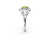 White gold Double Halo Fancy Yellow Radiant Cut Diamond Split Shank Engagement Ring with Four-Prong Setting_29