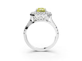 White gold Double Halo Fancy Yellow Radiant  Cut Pave Split Shank Prong Set Ring_18
