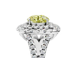 White gold Double Halo Fancy Yellow Round  Cut Pave Split Shank Prong Set Ring_20