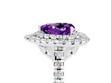 White gold Double Halo Heart Cut Amethyst Pavé Band with Four-Prong Setting_5