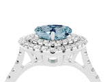 White gold Double Halo Heart Cut Aquamarine Pavé Band with Four-Prong Setting_4
