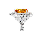 White gold Double Halo Heart Cut Citrine Pavé Band with Four-Prong Setting_5