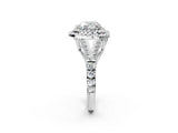 White gold Double Halo Heart Cut Diamond Split Shank Engagement Ring with Four-Prong Setting_5