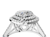 White gold Double Halo Heart Cut Diamond Split Shank Engagement Ring with Four-Prong Setting_7