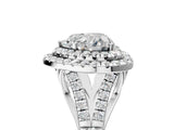 White gold Double Halo Heart Cut Diamond Split Shank Engagement Ring with Four-Prong Setting_8