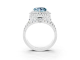 White gold Double Halo Heart Cut Diamond Split Shank Pave Set Ring_3