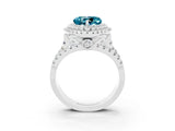 White gold Double Halo Heart Cut Diamond Split Shank Pave Set Ring_3