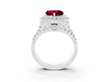 White gold Double Halo Heart Cut Diamond Split Shank Pave Set Ring_3