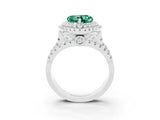 White gold Double Halo Heart Cut Diamond Split Shank Pave Set Ring_3
