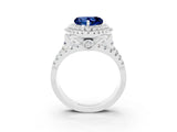 White gold Double Halo Heart Cut Diamond Split Shank Pave Set Ring_3
