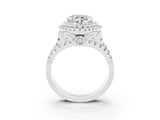 White gold Double Halo Heart Cut Diamond Split Shank Pave Set Ring_3