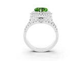 White gold Double Halo Heart Cut Diamond Split Shank Pave Set Ring_3