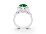 White gold Double Halo Heart Cut Diamond Split Shank Pave Set Ring_3