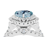 White gold Double Halo Heart Cut Diamond Split Shank Pave Set Ring_4