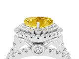 White gold Double Halo Heart Cut Diamond Split Shank Pave Set Ring_4