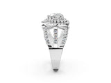 White gold Double Halo Heart Cut Diamond Split Shank Pave Set Ring_5